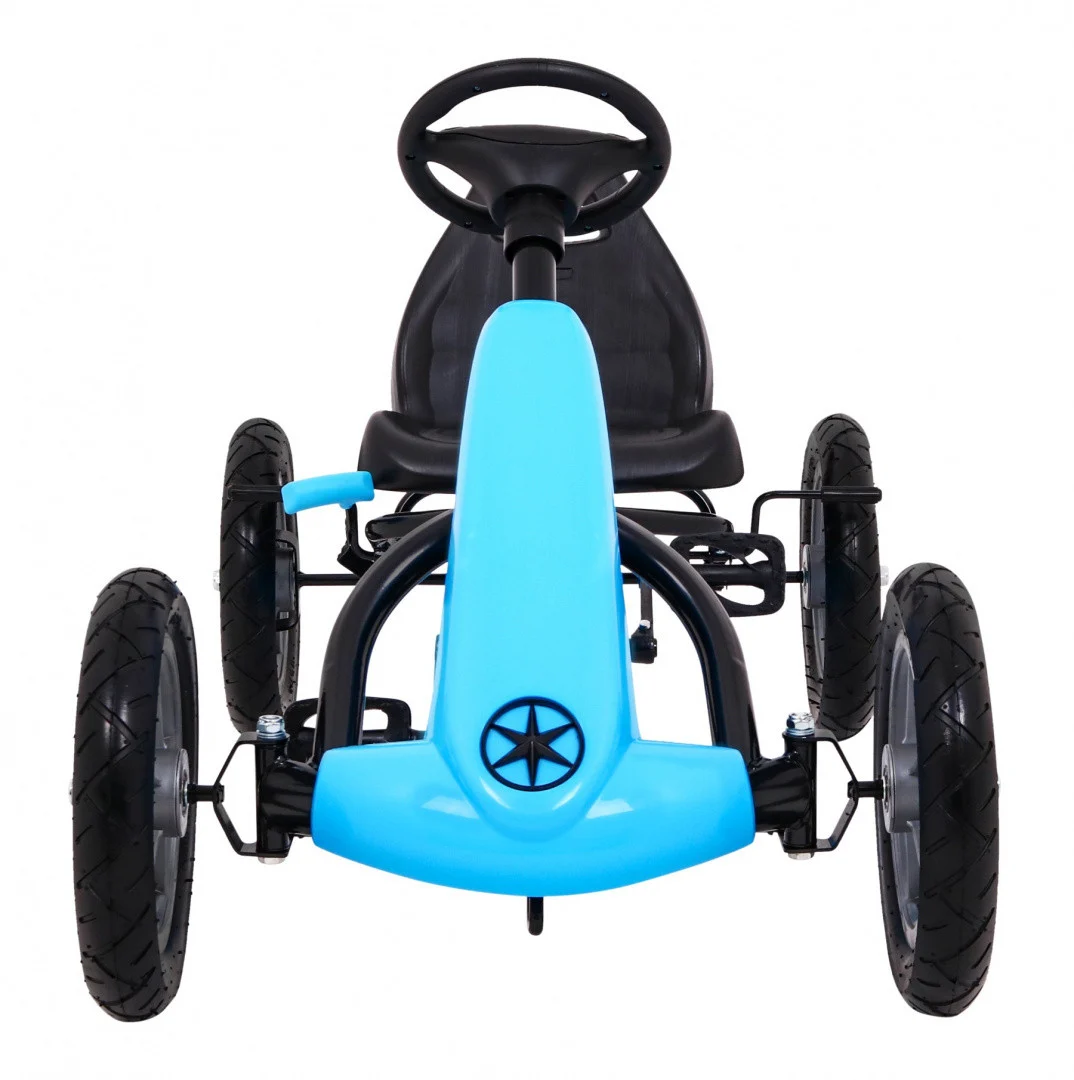 STAR pedalni go-kart za djecu 3+ plavi + podesivo sjedalo + napuhani kotači_3