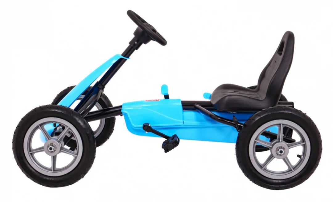 STAR pedalni go-kart za djecu 3+ plavi + podesivo sjedalo + napuhani kotači_4
