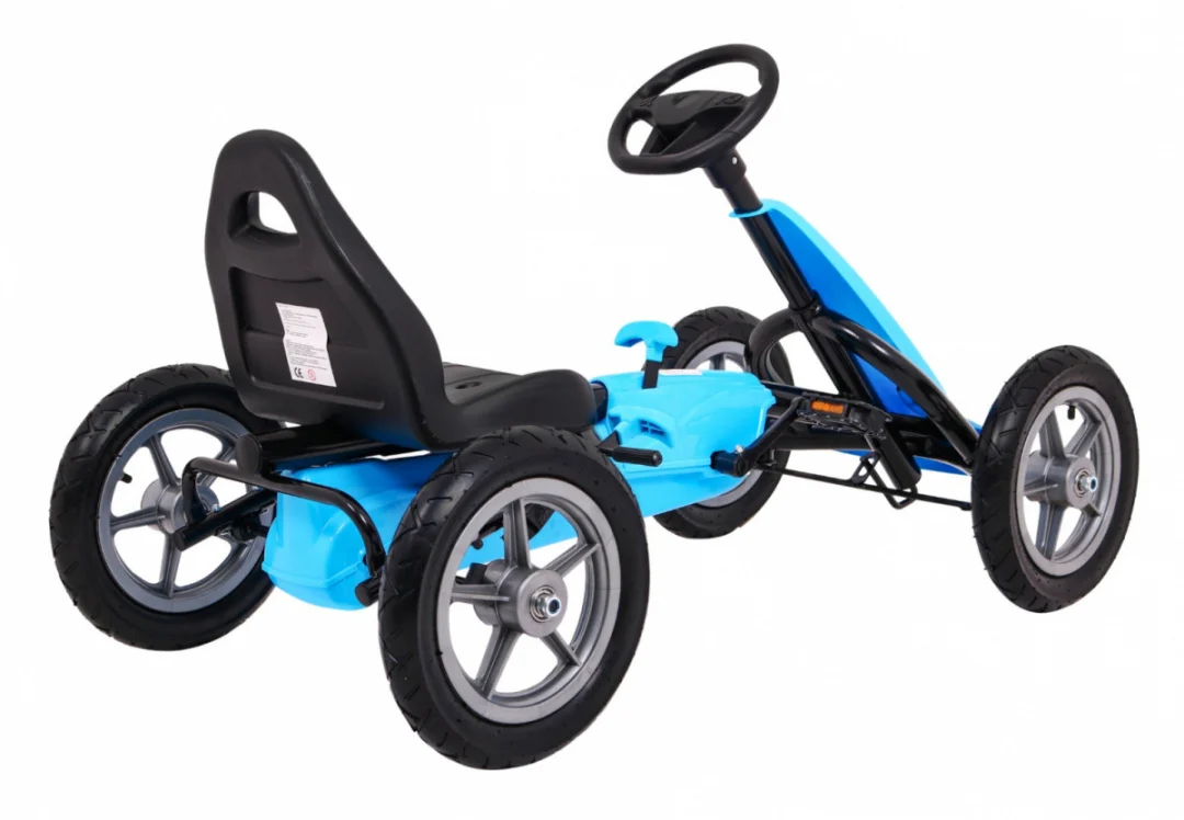 STAR pedalni go-kart za djecu 3+ plavi + podesivo sjedalo + napuhani kotači_6