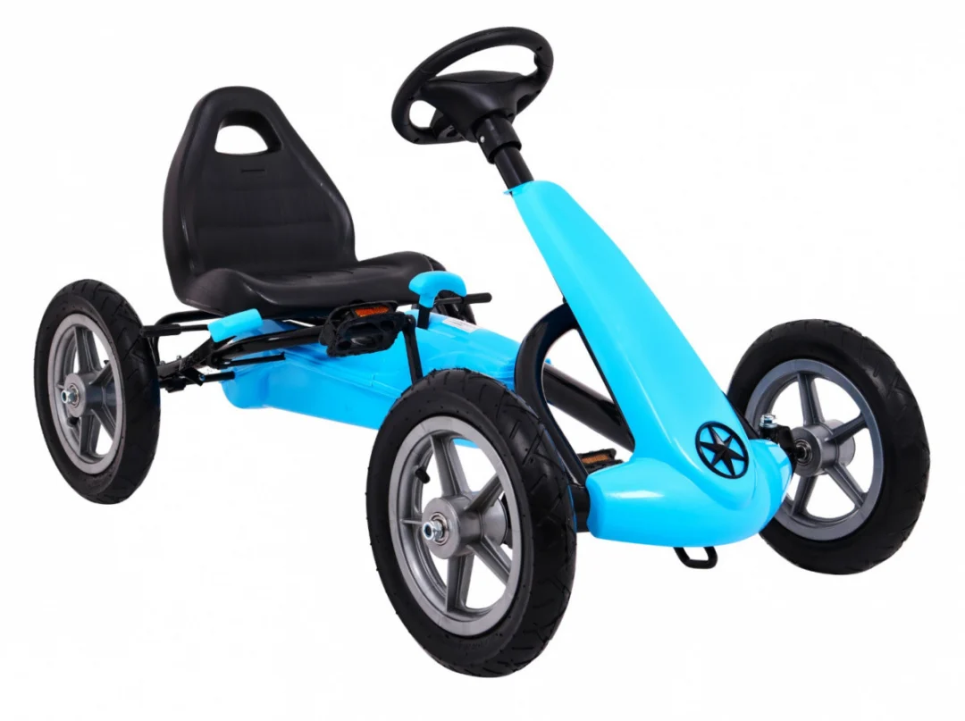 STAR pedalni go-kart za djecu 3+ plavi + podesivo sjedalo + napuhani kotači_7