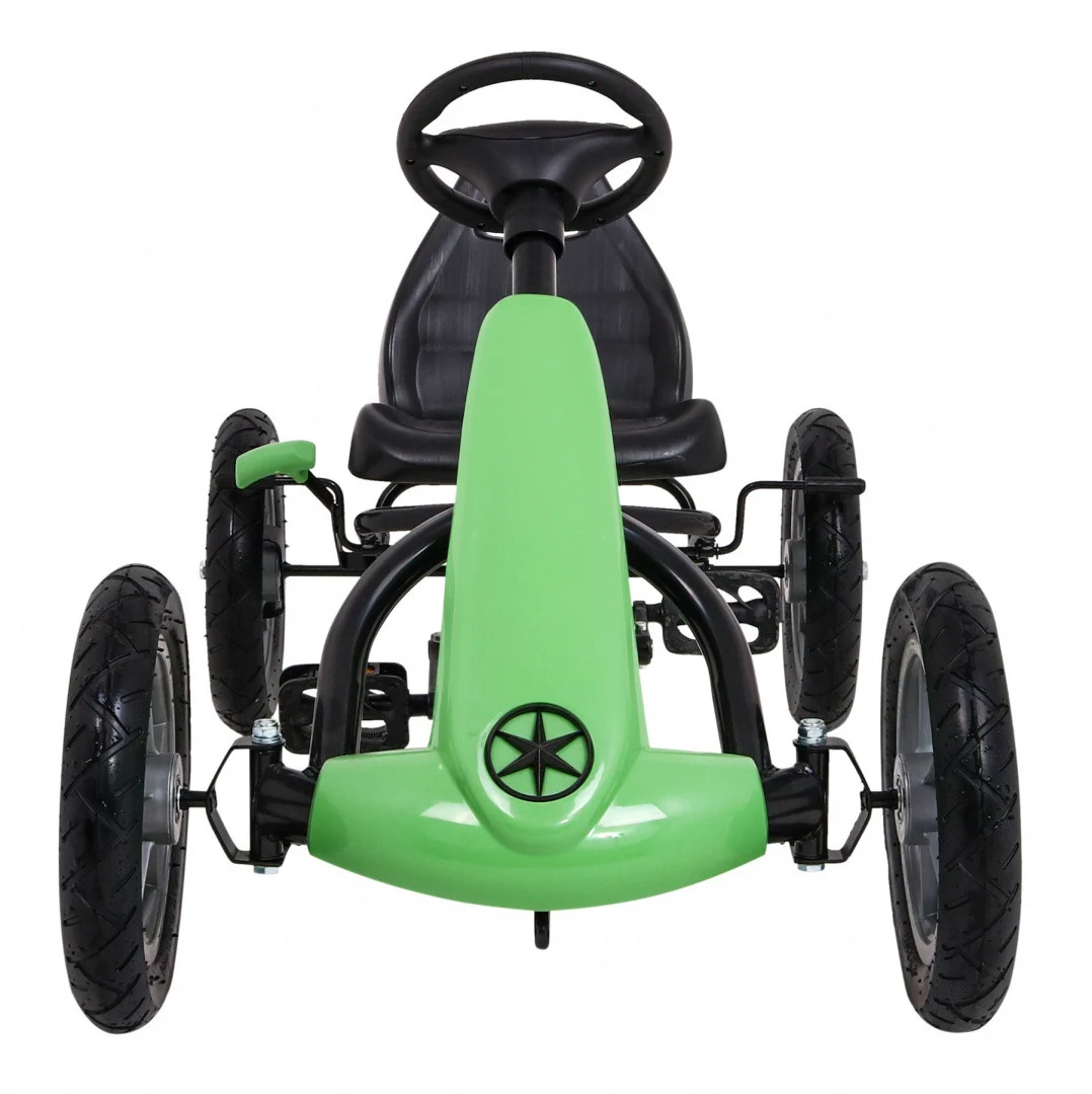 STAR pedalni go-kart za djecu 3+ zeleni + podesivo sjedalo + napuhani kotači_3