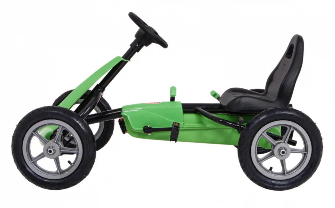 STAR pedalni go-kart za djecu 3+ zeleni + podesivo sjedalo + napuhani kotači_4