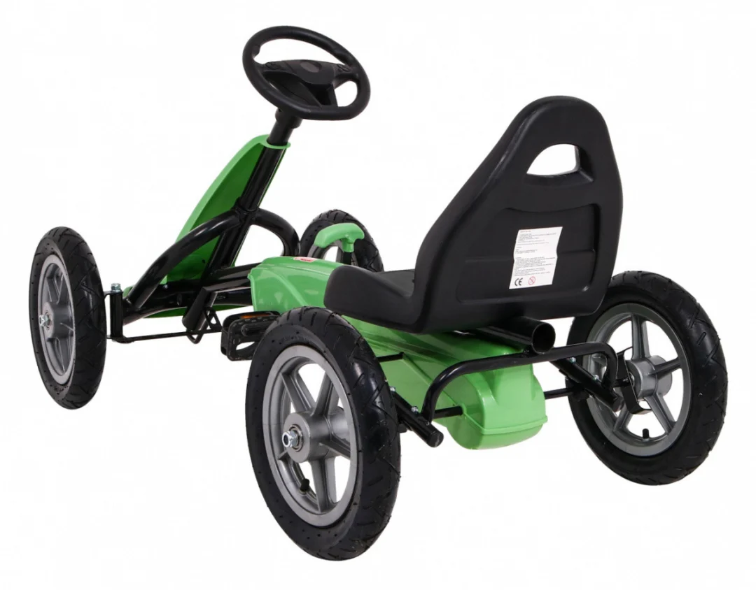 STAR pedalni go-kart za djecu 3+ zeleni + podesivo sjedalo + napuhani kotači_5