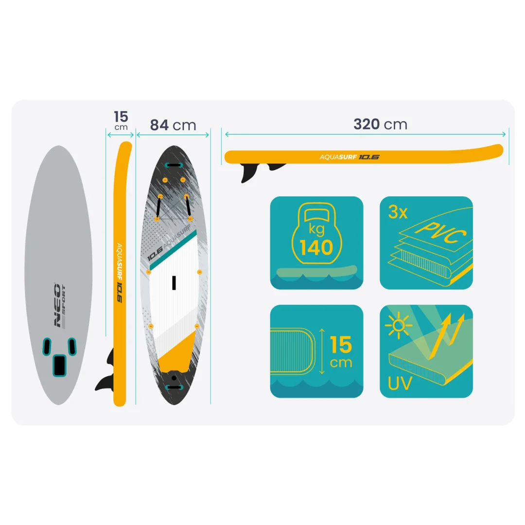 SUP daska Aquasurf 320 × 84 × 15 cm Neo-Sport 170205_5