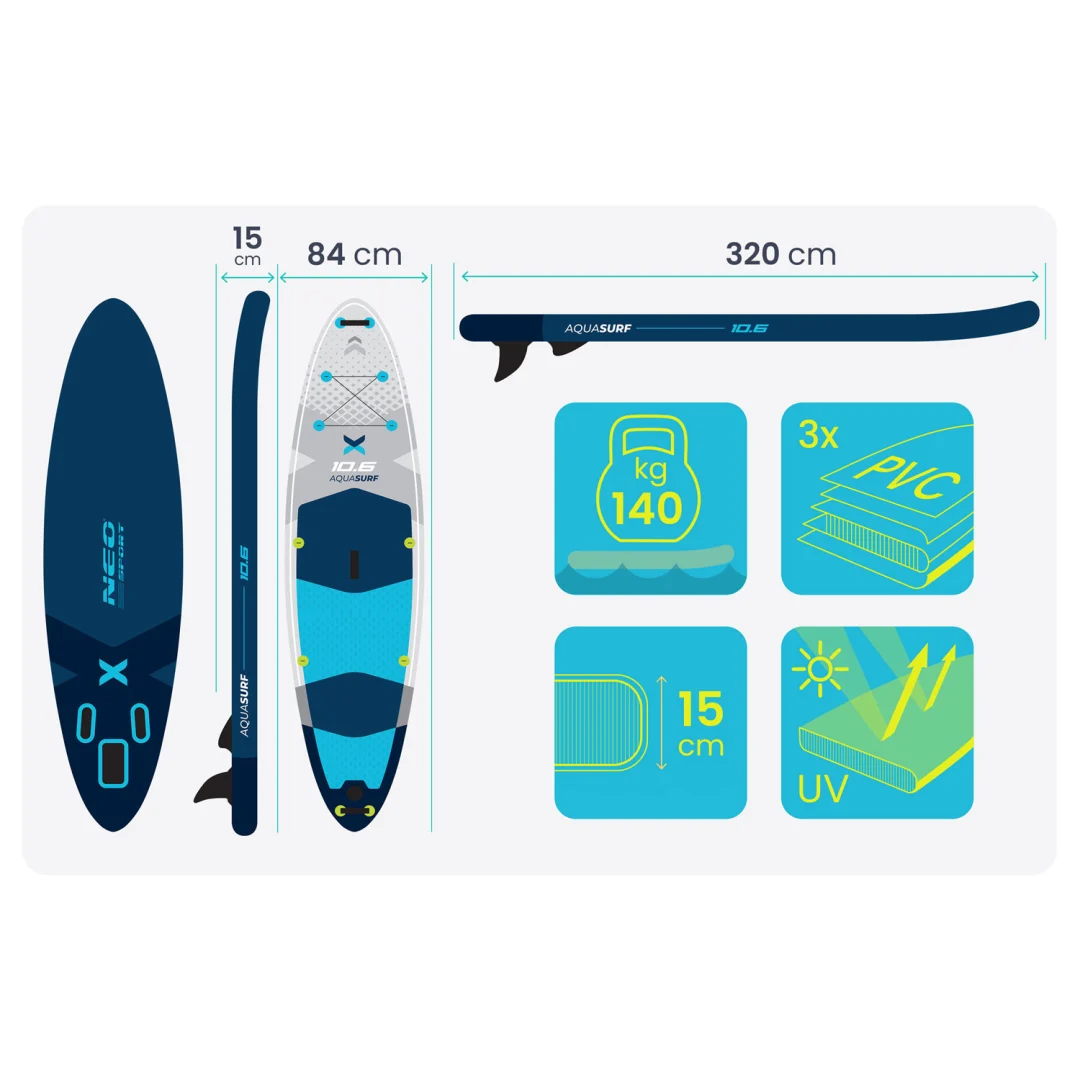 SUP daska Aquasurf 320 × 84 × 15 cm Neo-Sport 170206_5