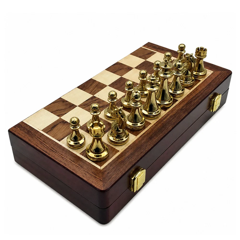 Šahovski set metalnih figura, sklopiva ploča 29,5 cm_4