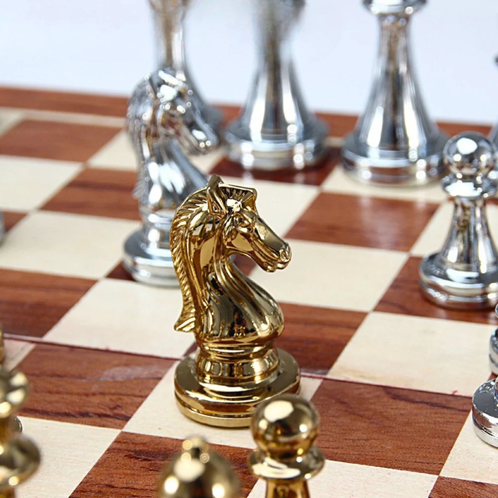 Šahovski set metalnih figura, sklopiva ploča 29,5 cm_5