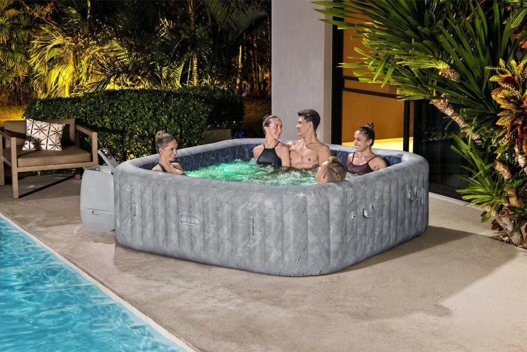 San Francisco Smart HydroJet Lay-Z-Spa BESTWAY kućni jacuzzi za 7 osoba + 5 jastuka + 2 LED svjetla_4