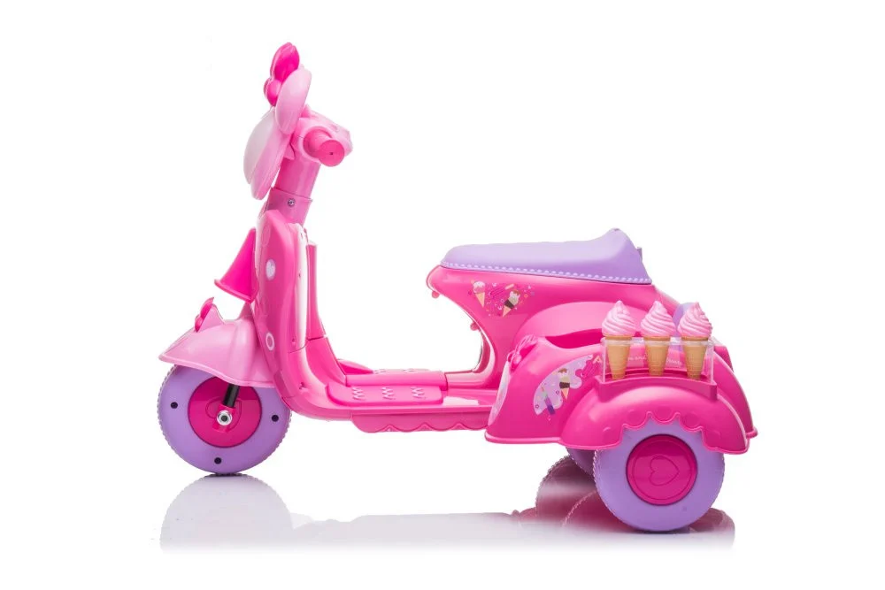 Scooter Ice Cream Shop Tricikl JT5258 Roza auto na akumulator_5