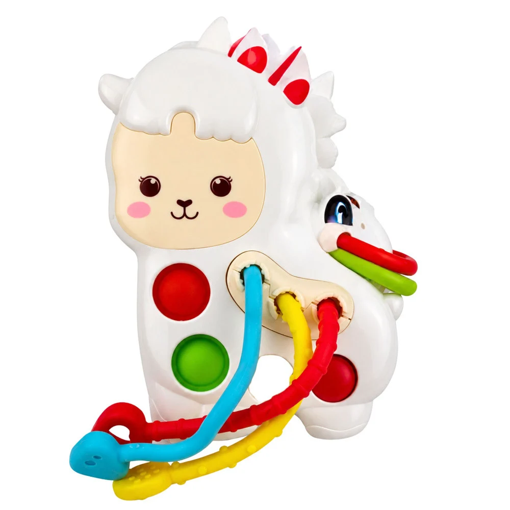 Senzorna igračka lama s nitima i pop-it perlama_3