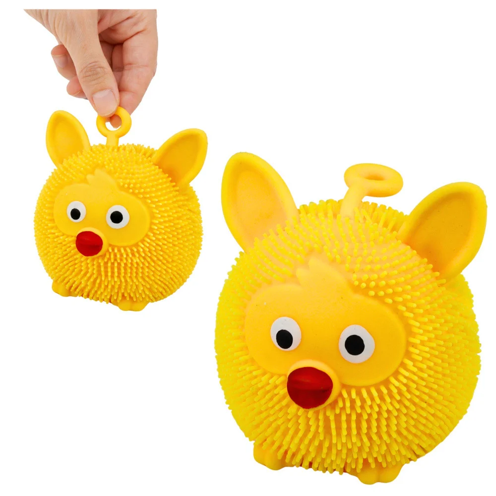 Senzorna igračka za stiskanje za odskakanje, stiskanje, životinja, LED svjetlo, miješane boje_4