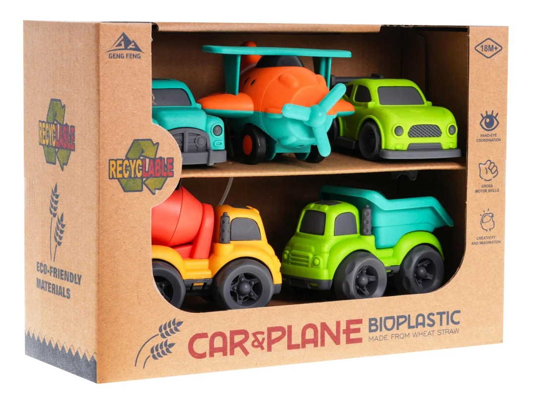 Set 4 BIOplastična vozila + avion 18m+_14