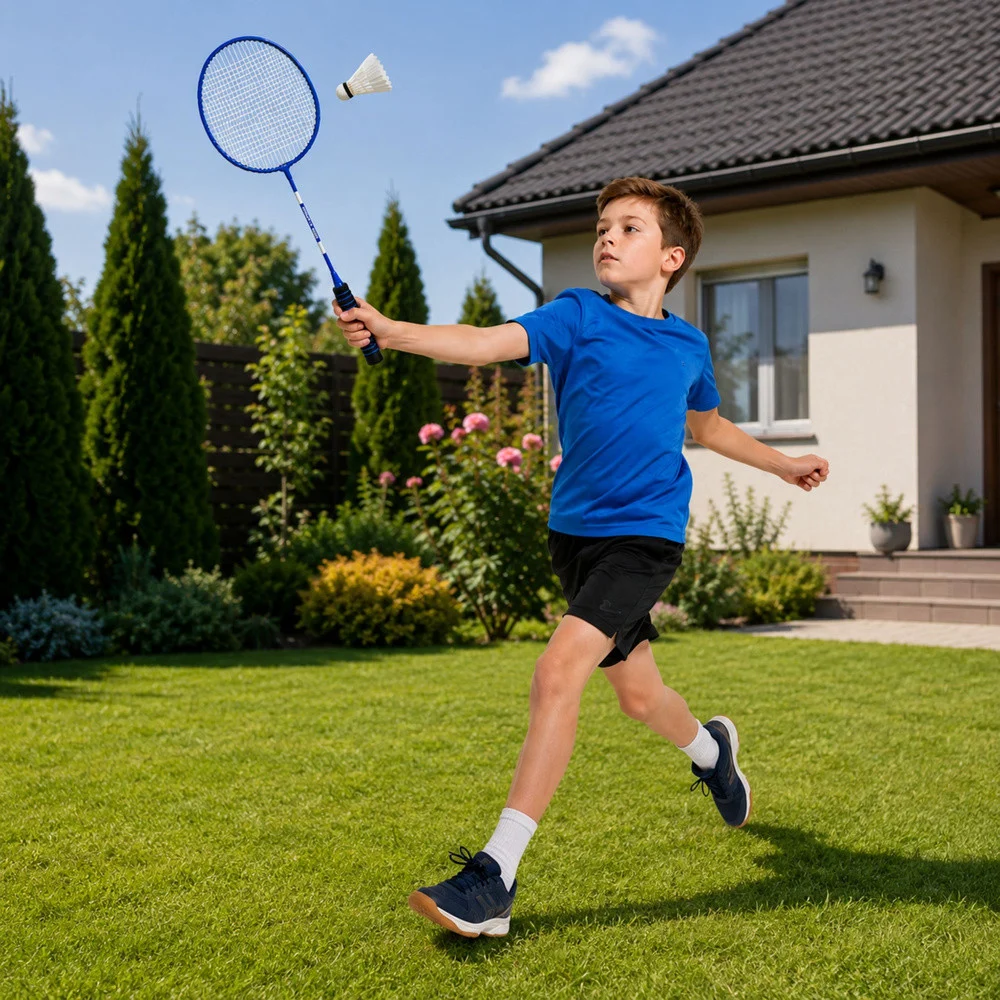 Set badmintonskih reketa s 3 šatora – plava navlaka_4