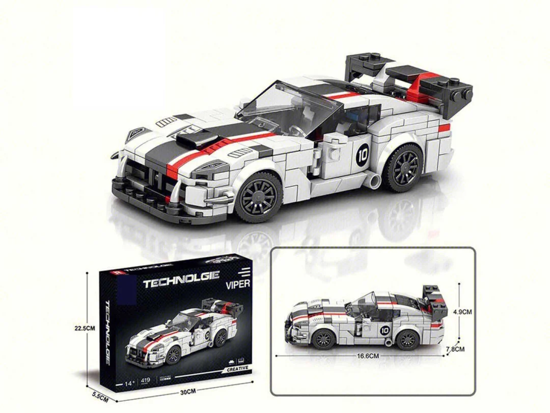 Set bijelih kockica sportski automobil Viper, 419 dijelova_3