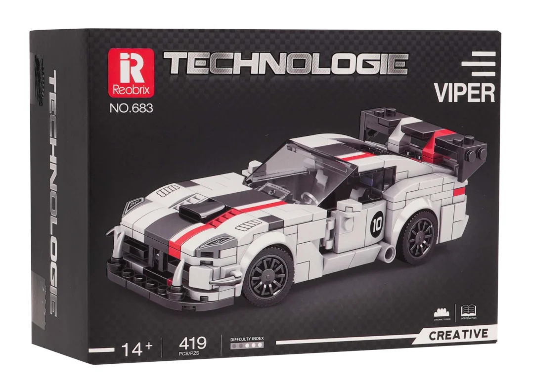 Set bijelih kockica sportski automobil Viper, 419 dijelova_4