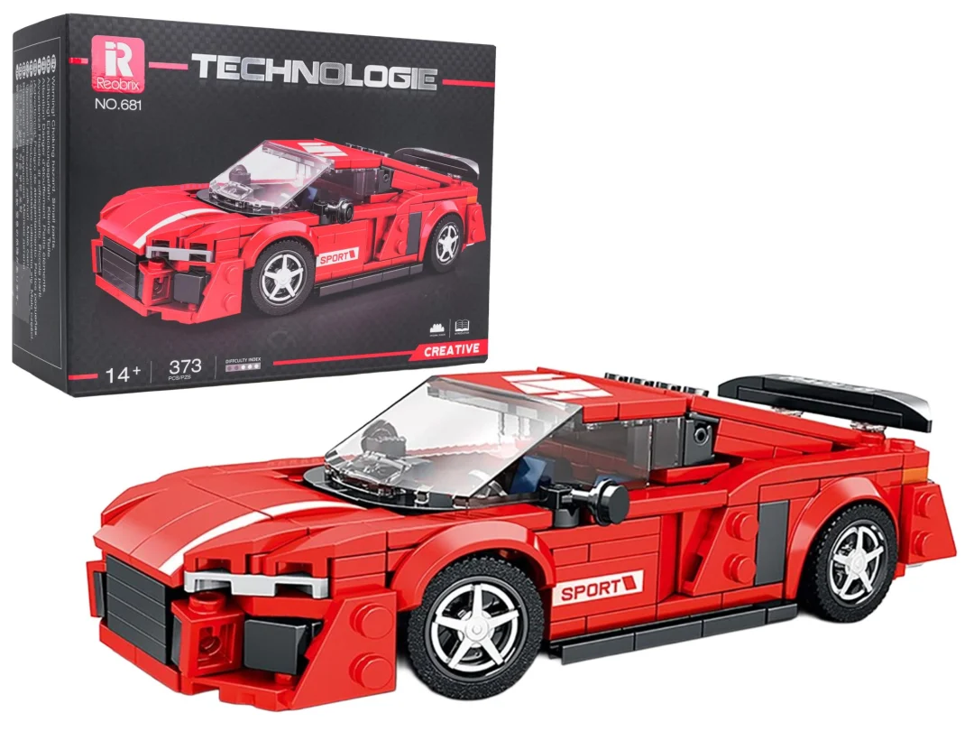 Set crvenih kockica sportski automobil R8, 373 dijela_1