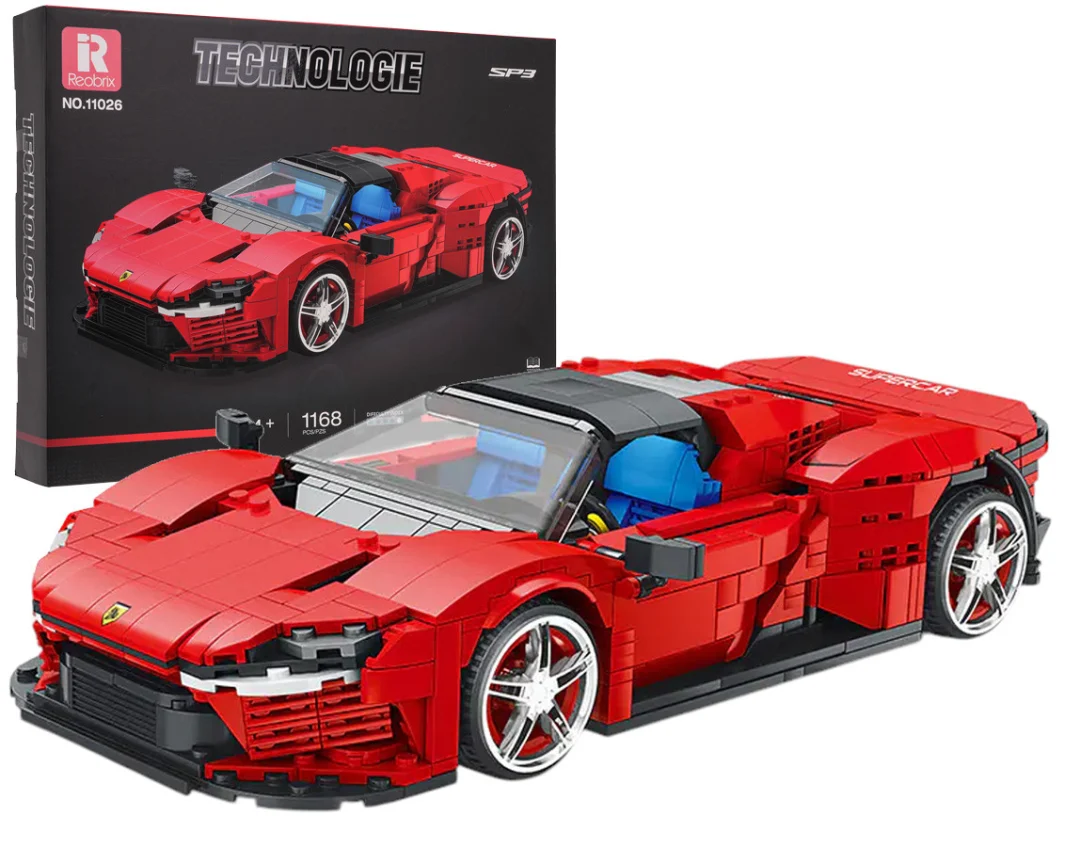 Set crvenih kockica sportski automobil SP3, 1168 dijelova_1