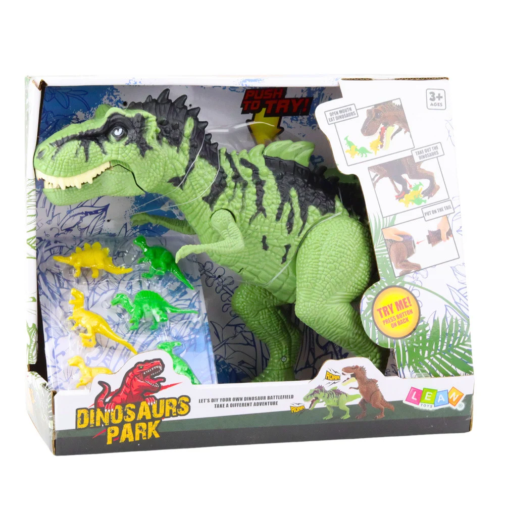 Set dinosaura zeleni s figurama, pokretom i zvukom_4