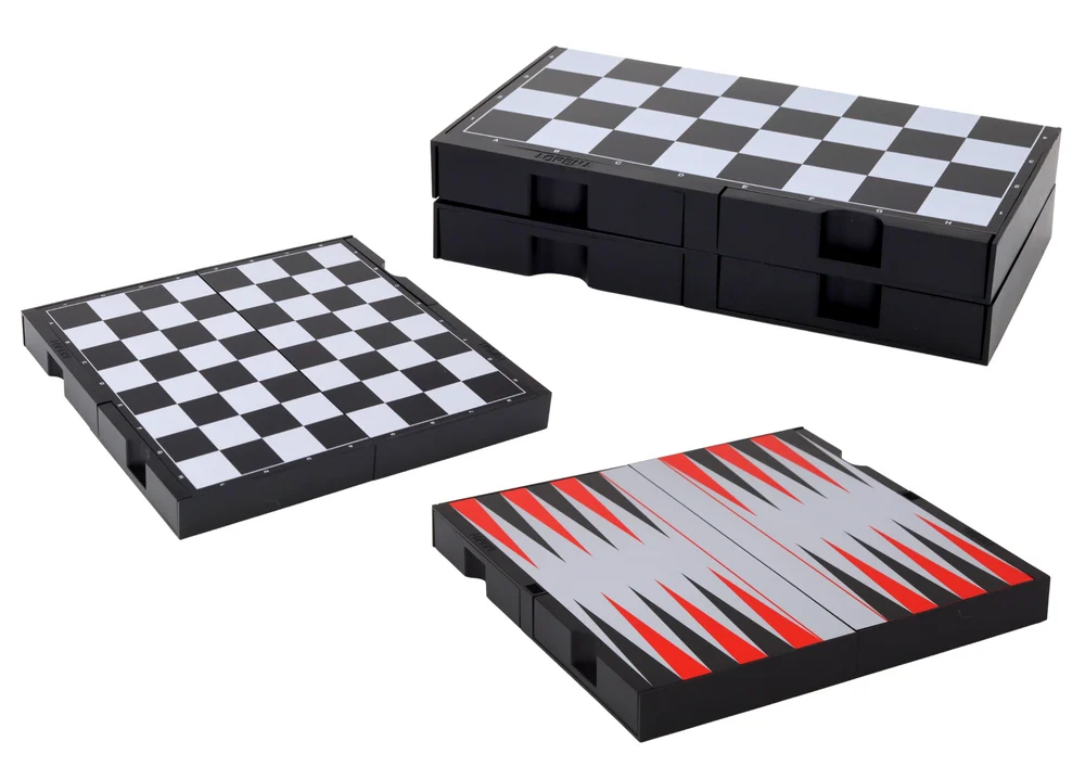 Set društvenih igara 3u1, magnetska ploča, šah dama backgammon_2