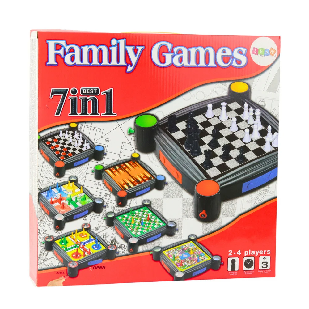 Set društvenih igara 7 u 1 s ugrađenim kockicama_4