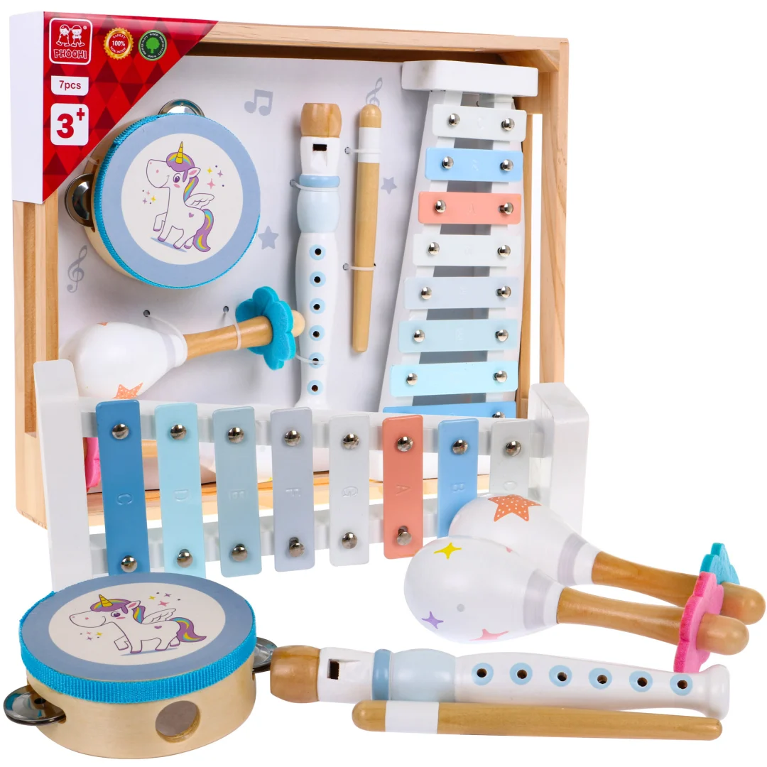 Set drvenih glazbenih instrumenata pastelni 3+_1