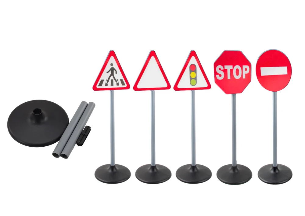 Set edukativnih prometnih znakova upozorenja, 5 komada, 70 cm_2