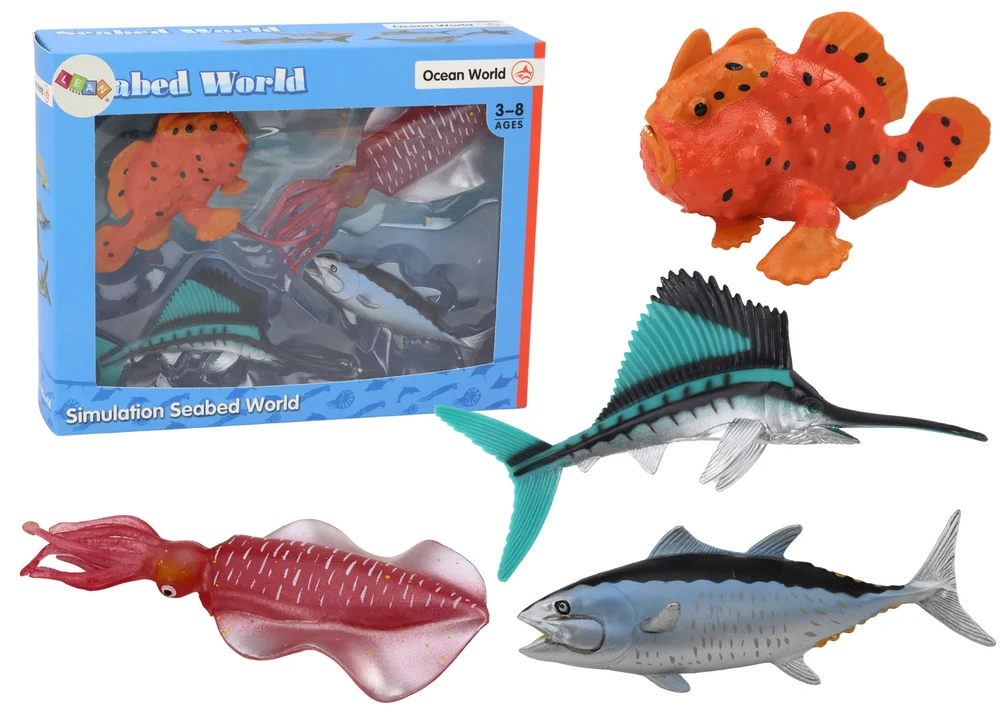 Set figurica oceanskih riba i lignji 4 dijela_1