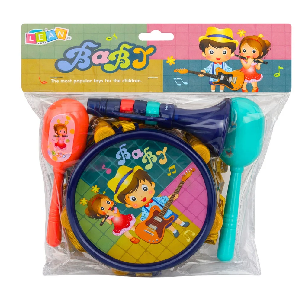Set glazbenih instrumenata za djecu - bubanj, truba, zvečke i palice_6
