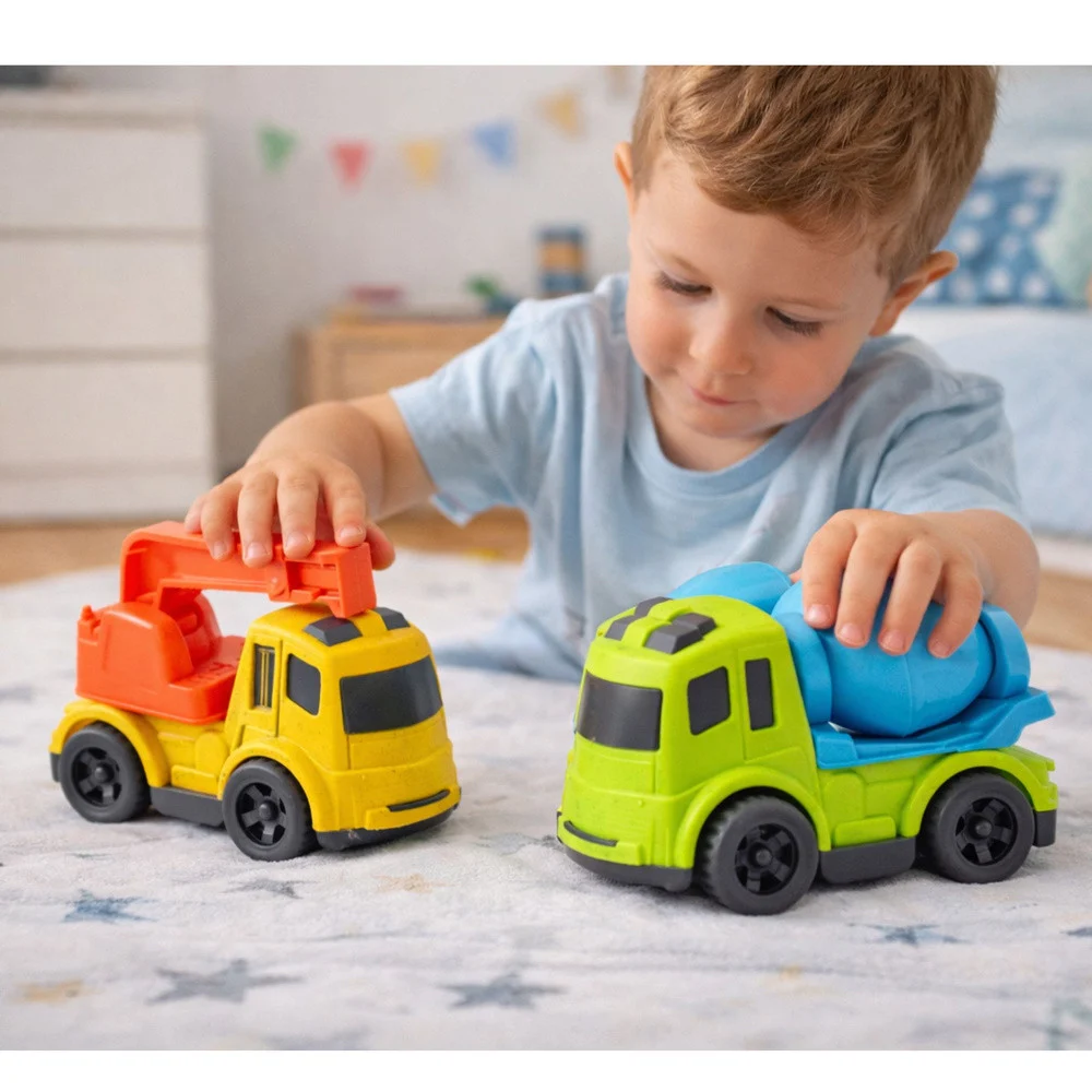 Set građevinskih vozila BIO plastika, mješalica i kamion s kukom, 2 kom_6