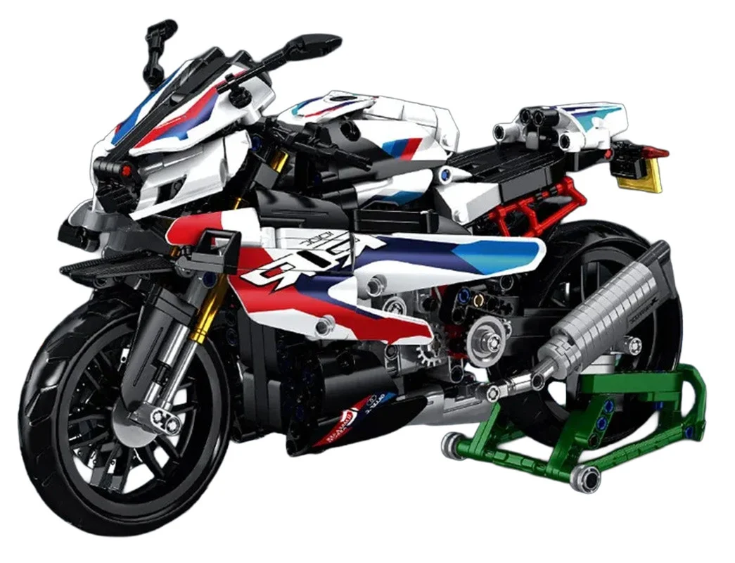 Set kockica bijeli motocikl trkač, 912 dijelova_2