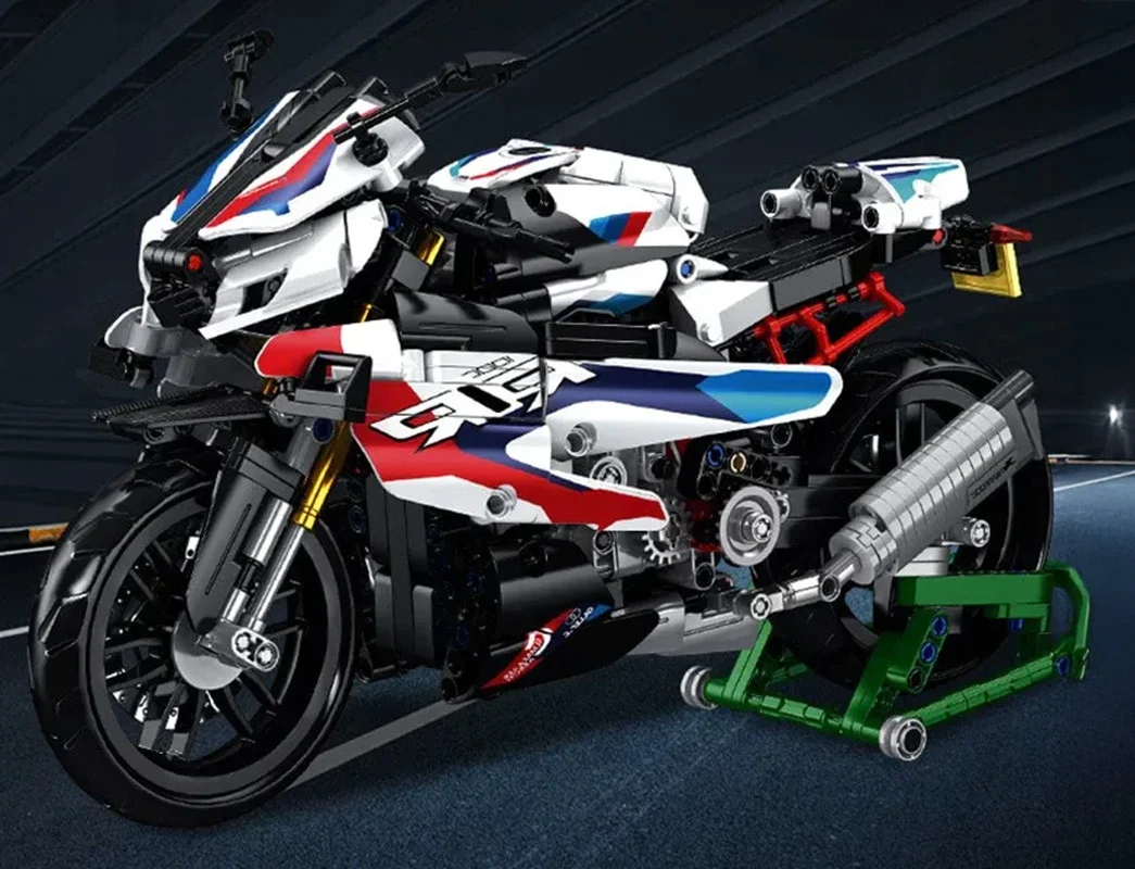 Set kockica bijeli motocikl trkač, 912 dijelova_7