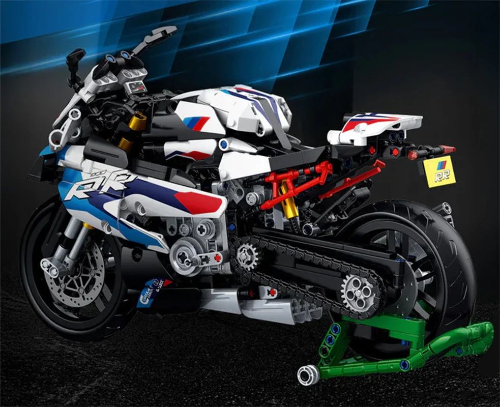Set kockica bijeli motocikl trkač, 912 dijelova_8