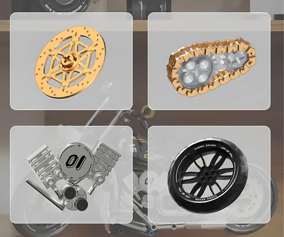 Set kockica crni motocikl, 455 dijelova_8