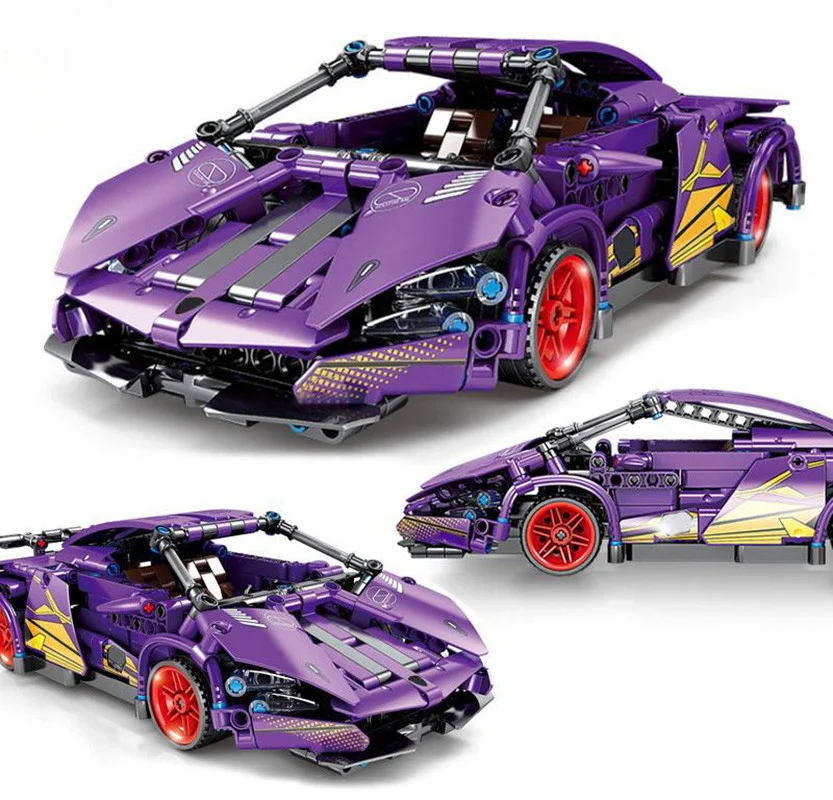 Set kockica ljubičasti sportski automobil, 470 dijelova_4