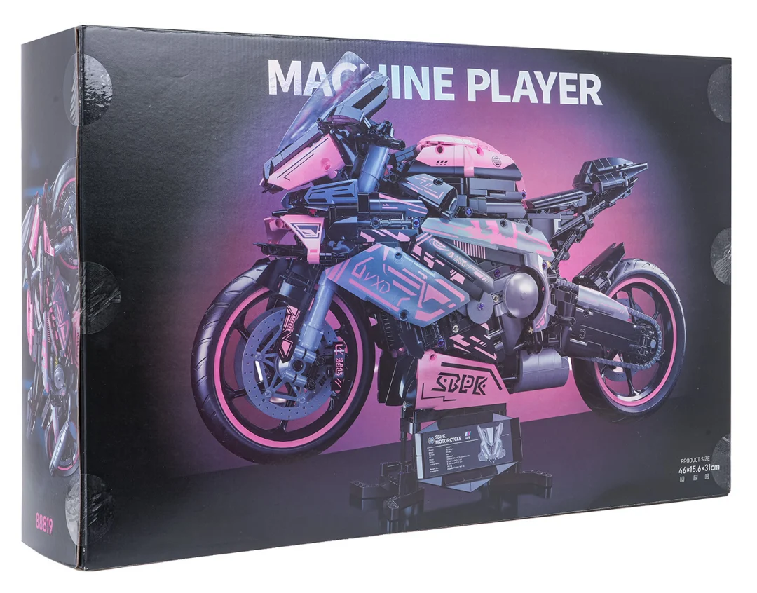 Set kockica ružičasti motocikl trkač, 2066 dijelova_11