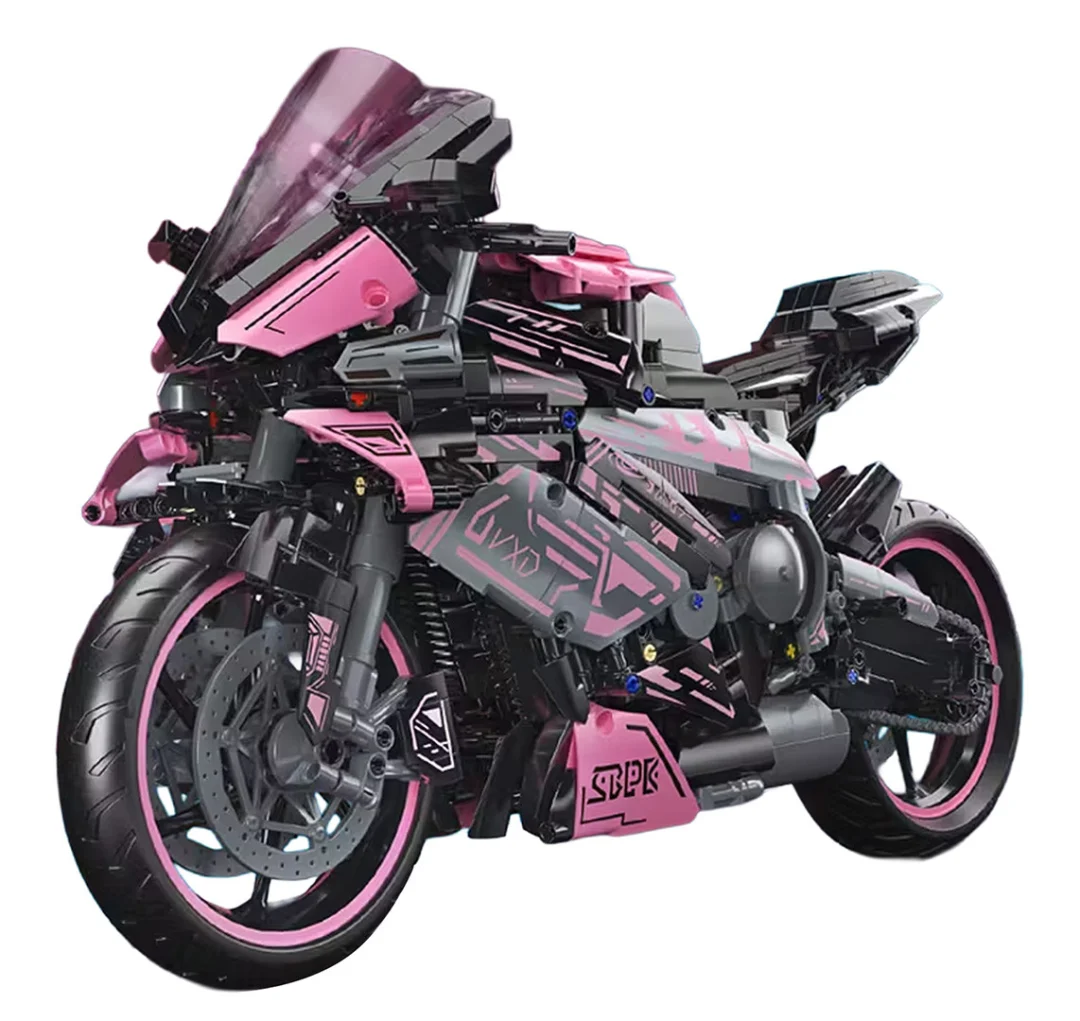 Set kockica ružičasti motocikl trkač, 2066 dijelova_2