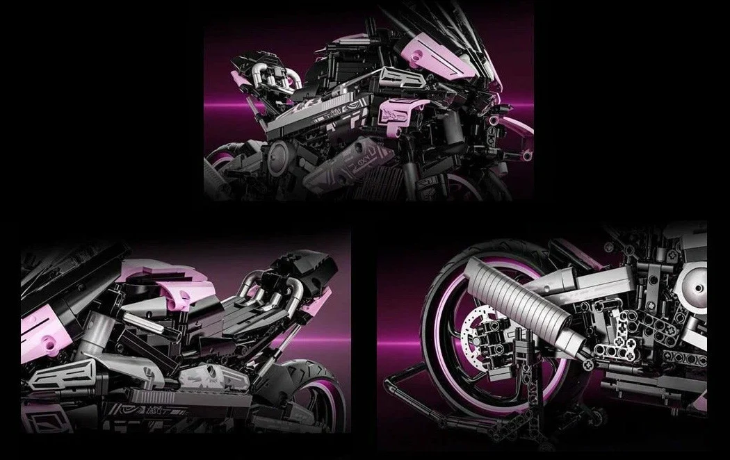 Set kockica ružičasti motocikl trkač, 2066 dijelova_6