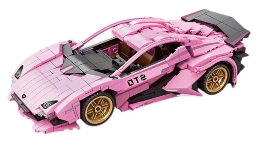 Set kockica ružičasti sportski automobil, 702 dijela_2