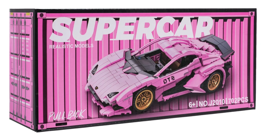 Set kockica ružičasti sportski automobil, 702 dijela_4