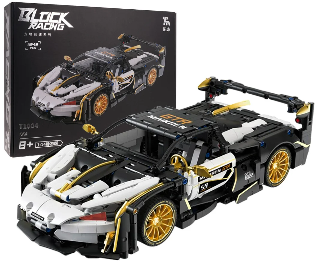 Set kockica: sportski automobil bijelo-crni 1:14, 1242 dijelova_1