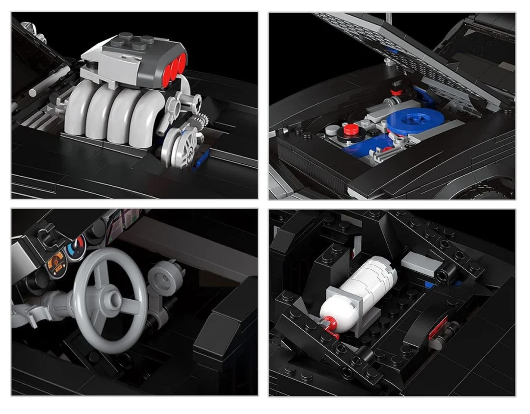 Set kockica: sportski automobil crni 1:12, 1439 dijelova_6