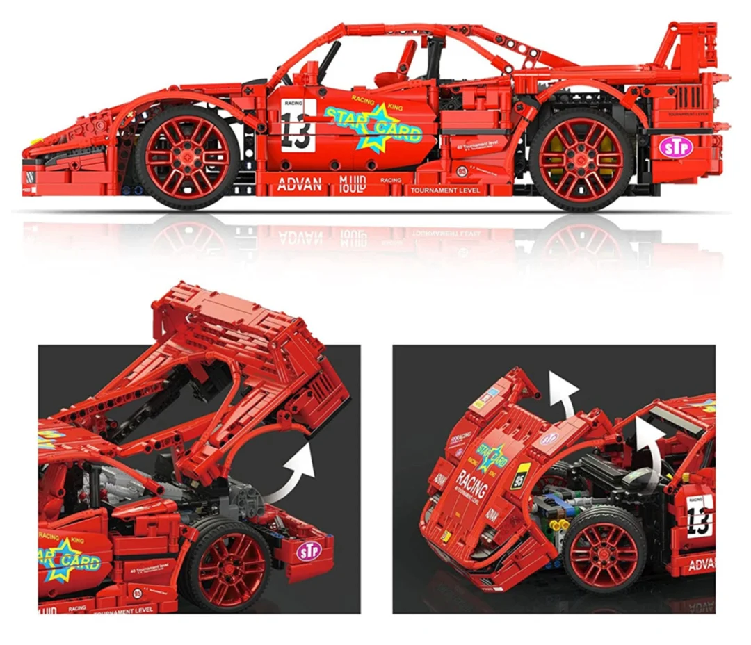 Set kockica sportski automobil crveni 1:10 2688 dijelova_10