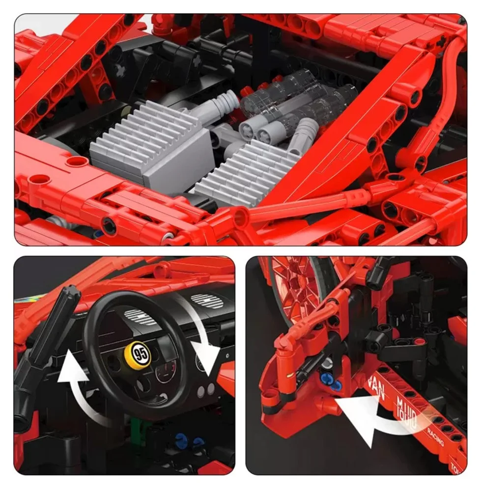 Set kockica sportski automobil crveni 1:10 2688 dijelova_11