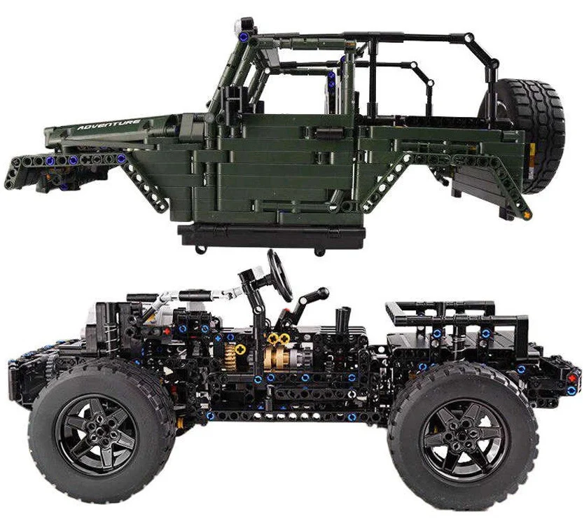 Set kockica terenski automobil zeleni 1:10 2078 dijelova_6