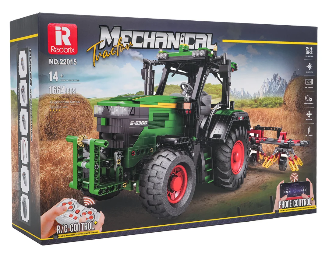 Set kockica traktor zeleni RC + pribor 1664 dijela 14+_8