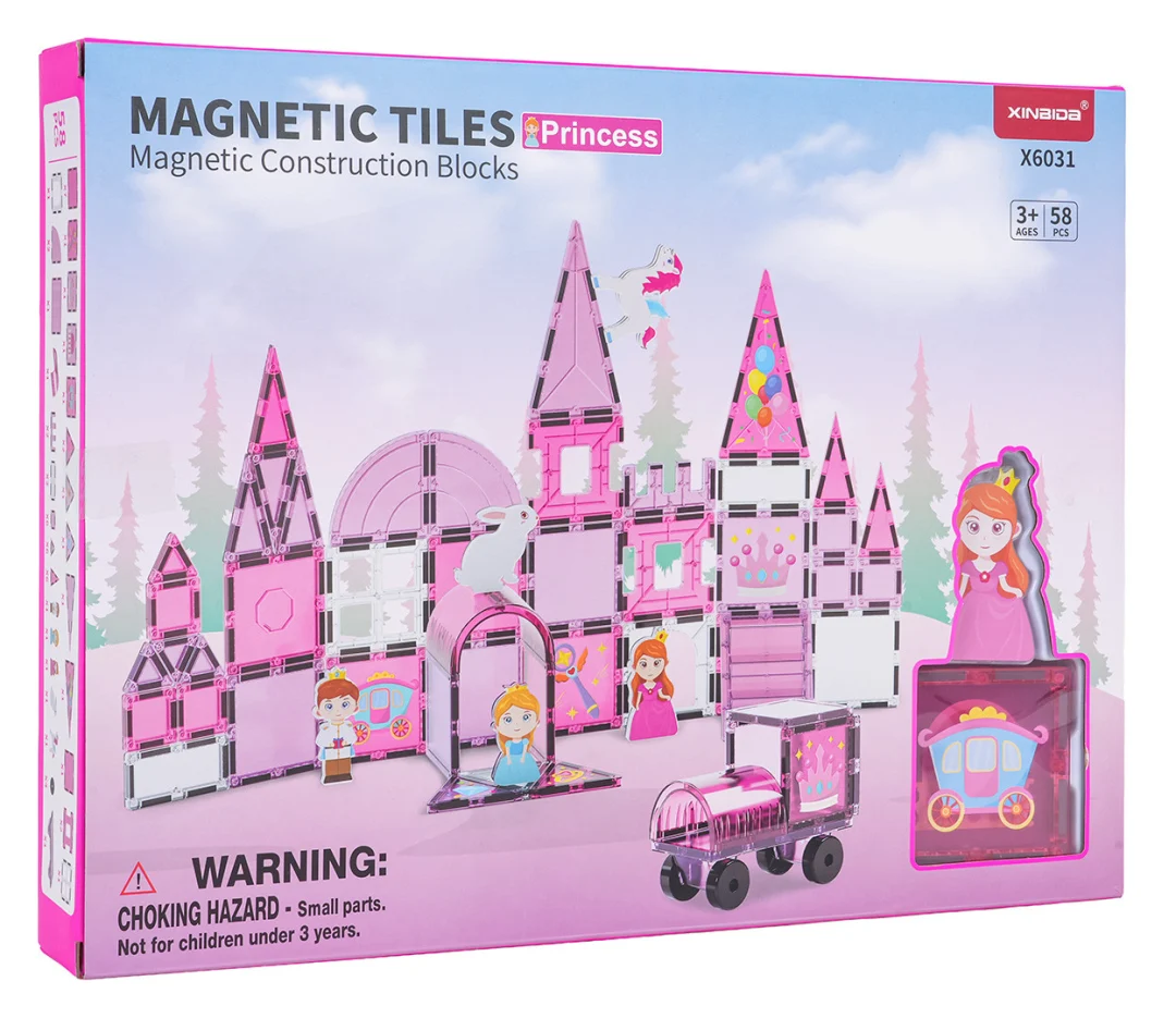 Set magnetskih blokova Ružičasti dvorac princeze 58 komada_5