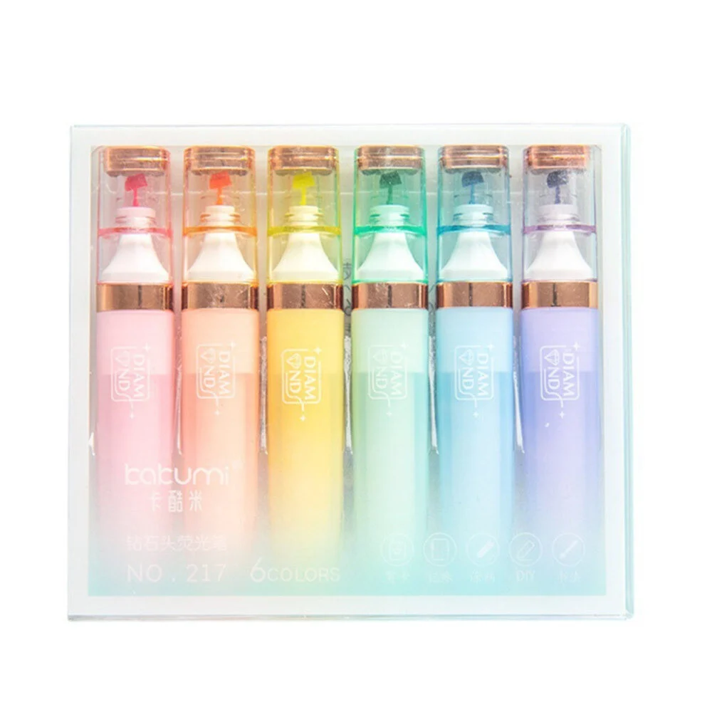 Set markera pastelnih boja sa zlatnim detaljima, 6 komada_3