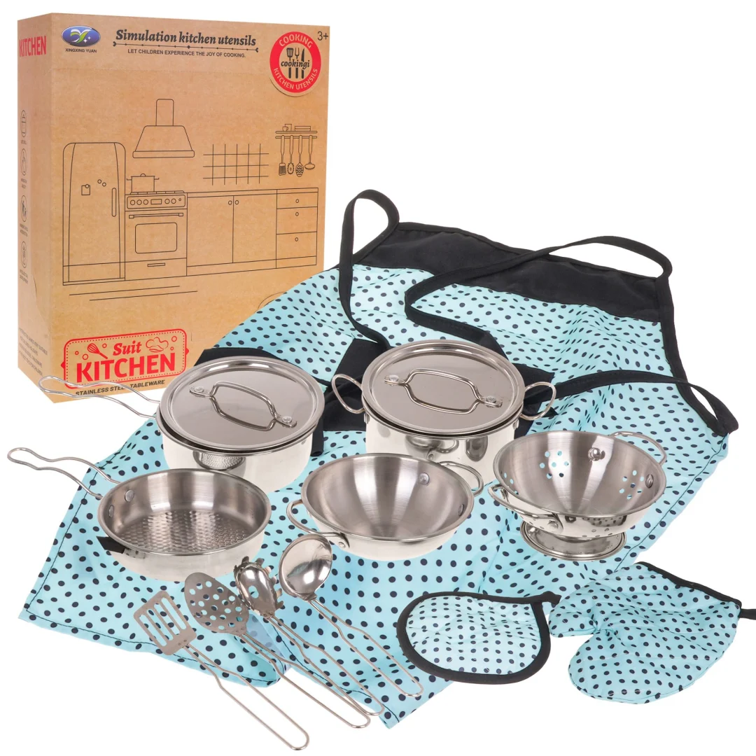 Set metalnih lonaca 13 dijelova + pregača 3+_2