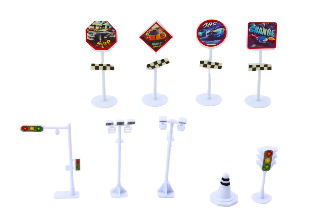 Set mini automobila u koferu, 25 kom., prometni znakovi i ploča_4