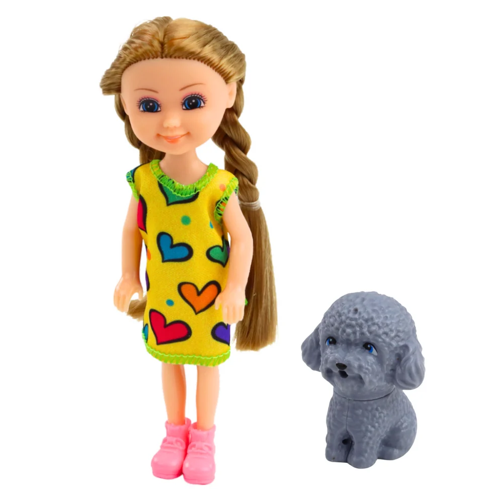 Set mini lutke u haljini s psom, 14,5 cm, miks_2